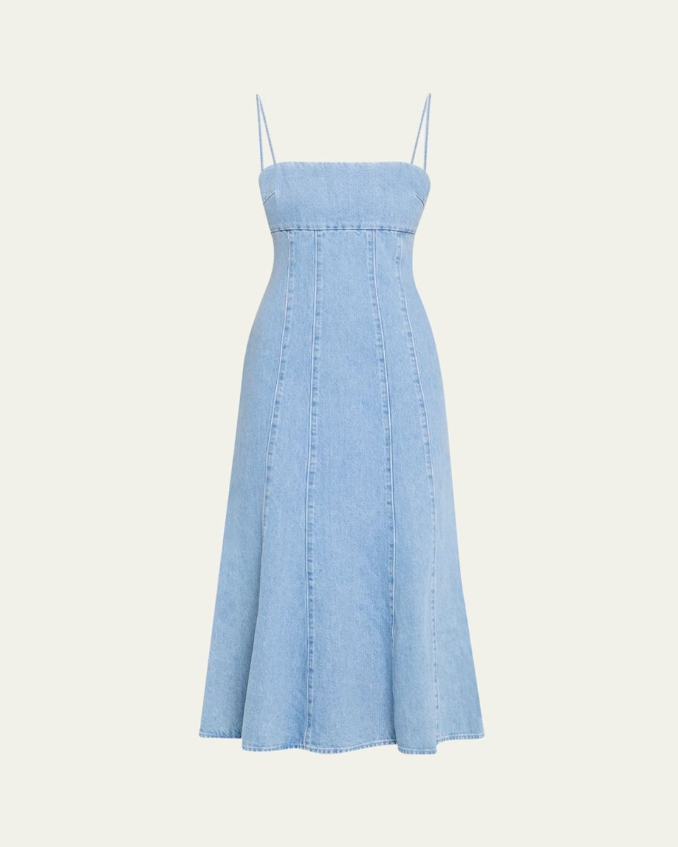 Josephine Sculpted Denim Midi Dress